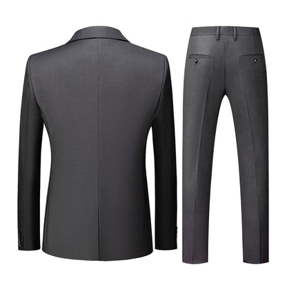Men Suits 3 Piece Slim Fit Single Breasted One Button Tuxedo Suit Blazer Waistcoat Trousers Set