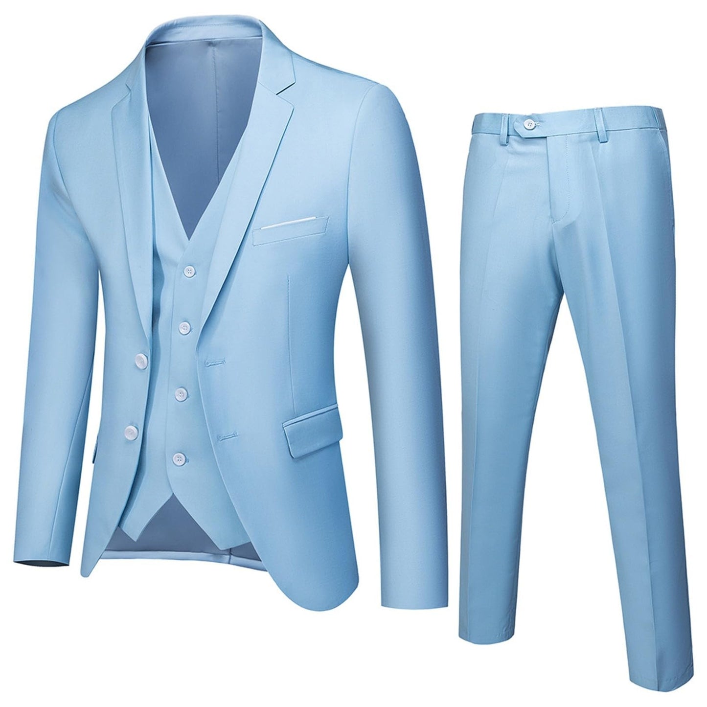EcomlyStyle Men's 2 Piece Slim Fit Suit - Wedding Tuxedo Set with Jacket and Pants
