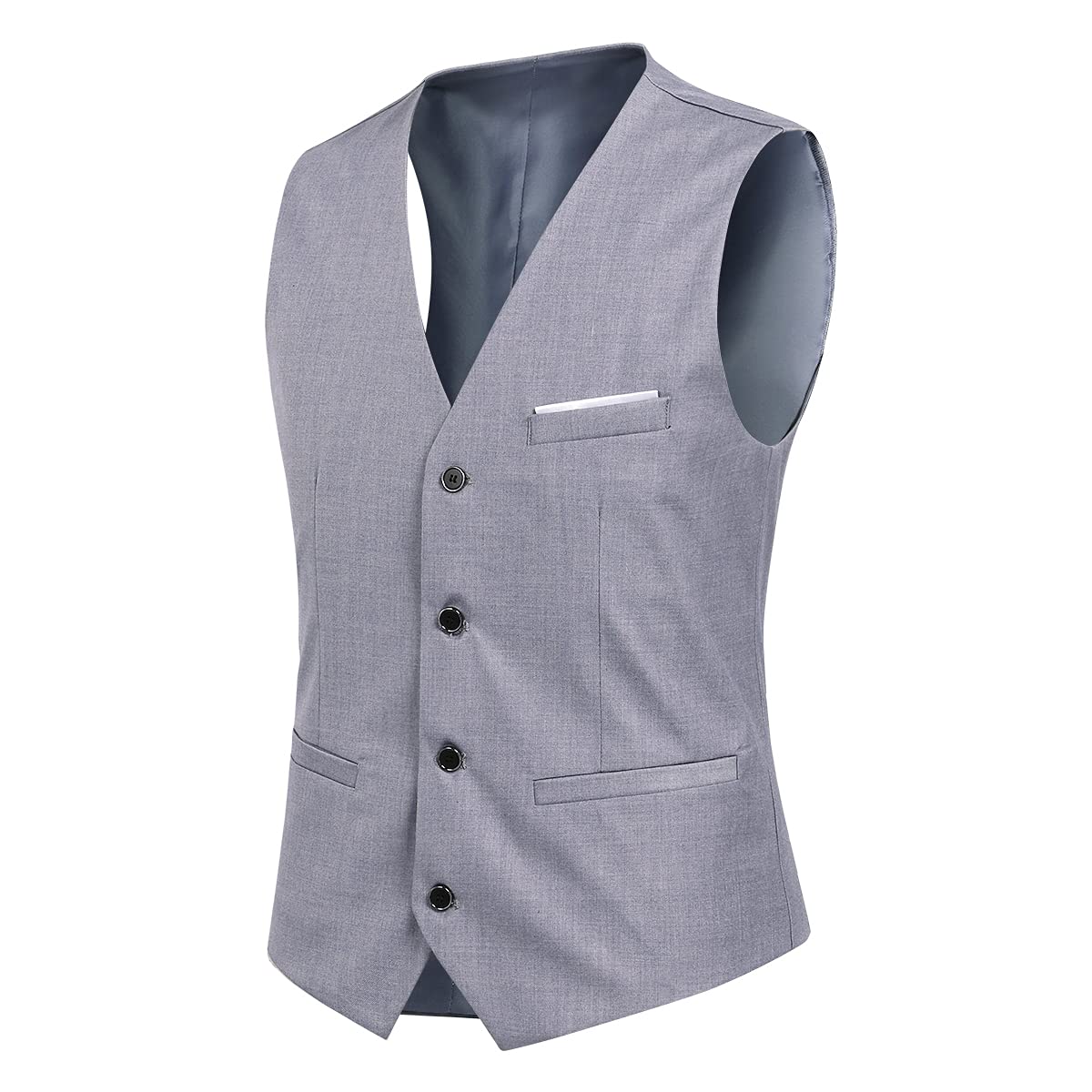 YOUTHUP Mens Slim Fit 3 Piece Suit 2 Button Business Wedding Suits Tuxedo Blazer Waistcoat Trousers