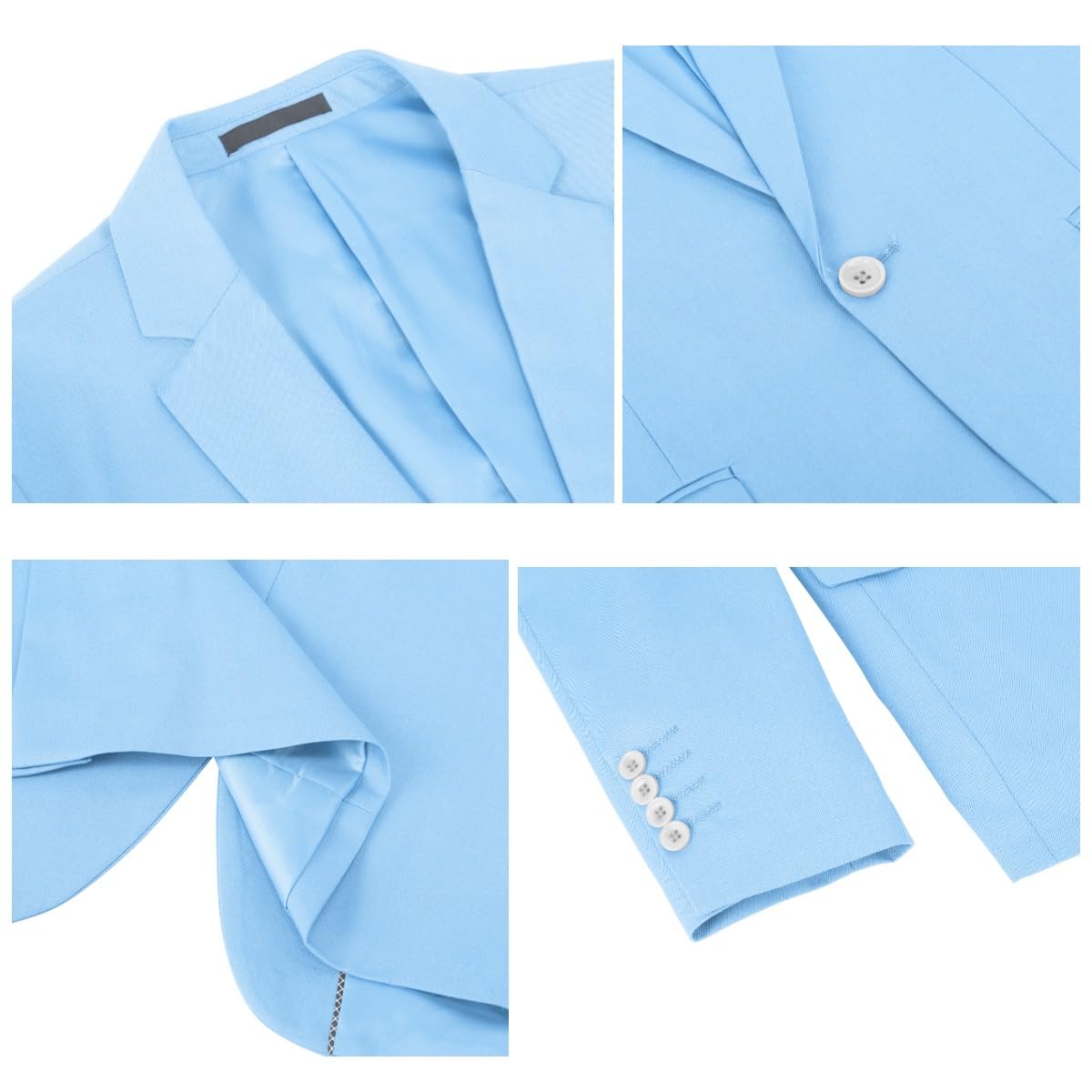 YOUTHUP Mens 3 Piece Suit 1 Button Slim Fit Business Wedding Tuxedo Suits Blazer Waistcoat and Pants