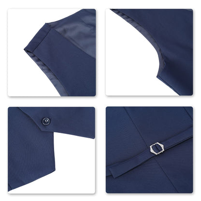 ecomlystyle Men's 3 Piece Suit - Formal Business Slim Fit Blazer, Waistcoat & Pants