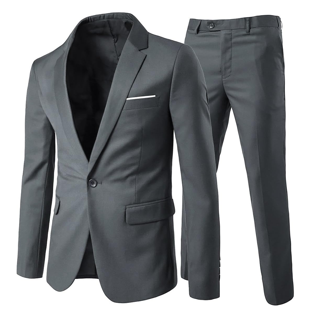 Allthemen Mens Suits 2 Piece Slim Fit Wedding Dress Suit One Button Business Suit Blazer Jackets Trousers