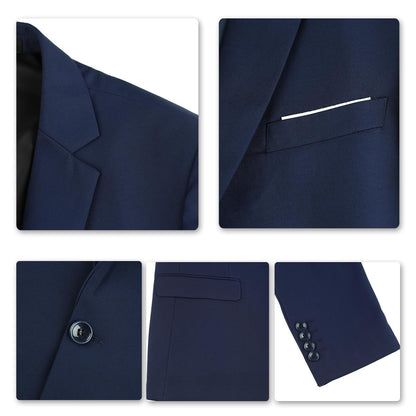 YOUTHUP Mens 3 Piece Suit 1 Button Slim Fit Business Wedding Tuxedo Suits Blazer Waistcoat and Pants