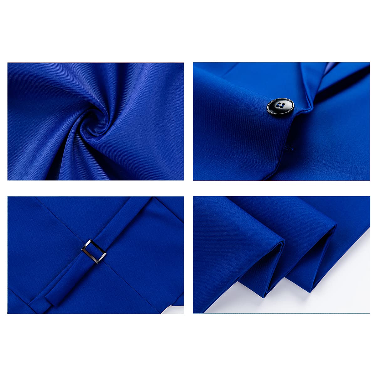 Men Suits 3 Piece Slim Fit Single Breasted One Button Tuxedo Suit Blazer Waistcoat Trousers Set