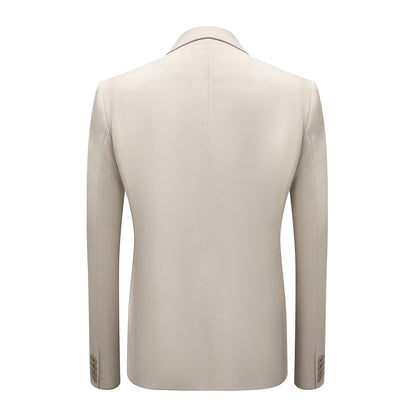 Allthemen Mens 3 Piece Suit 1 Button Business Solid Color Stretch Tuxedo Blazer Waistcoat Trousers