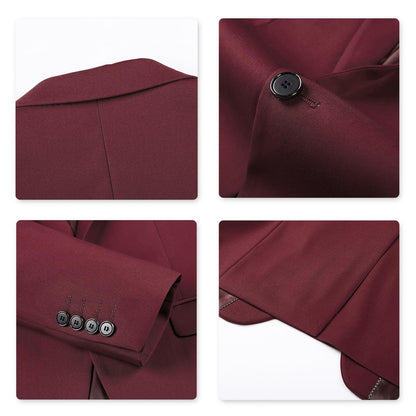 Allthemen Mens Slim Fit 2 Piece Suit Business Casual Jacket & Trousers Available