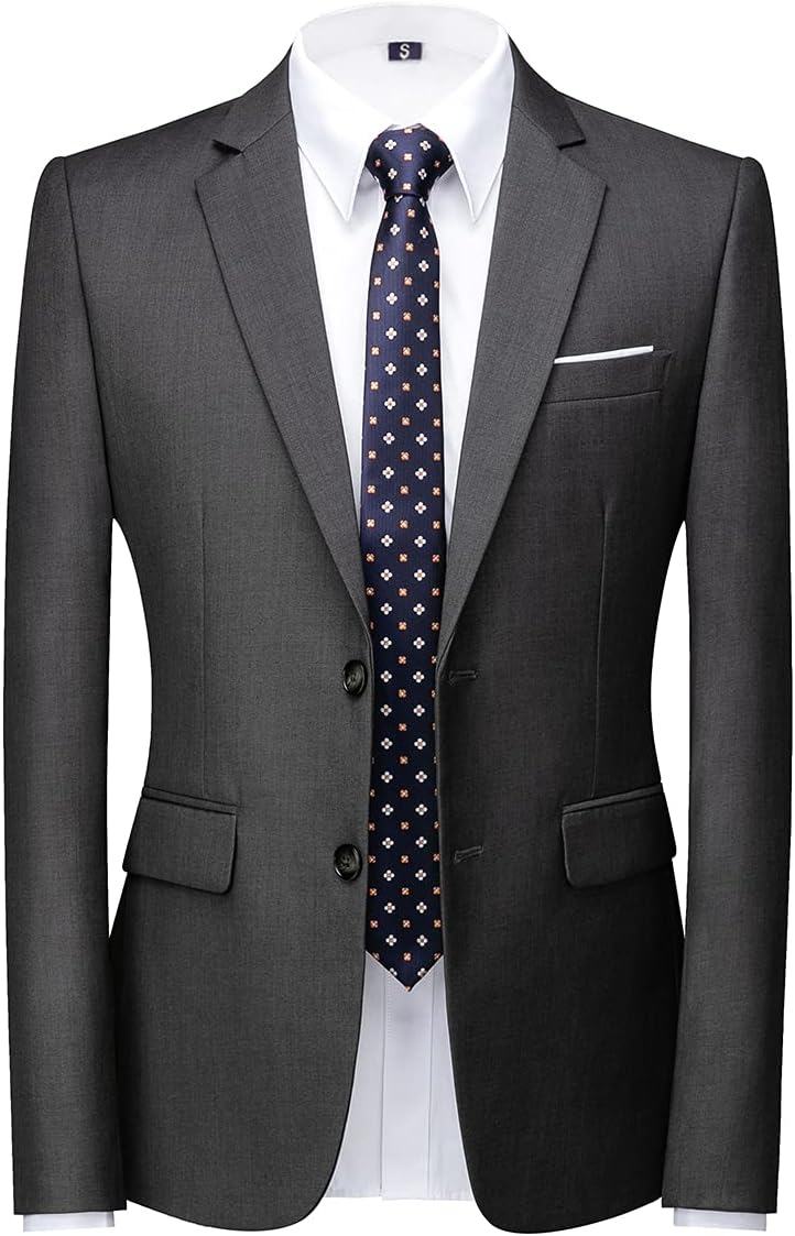 KUDORO Men Suits 3 Piece Slim Fit Single Breasted Two Buttons Wedding Business Tuxedo Suit Blazer Waistcoat Trousers