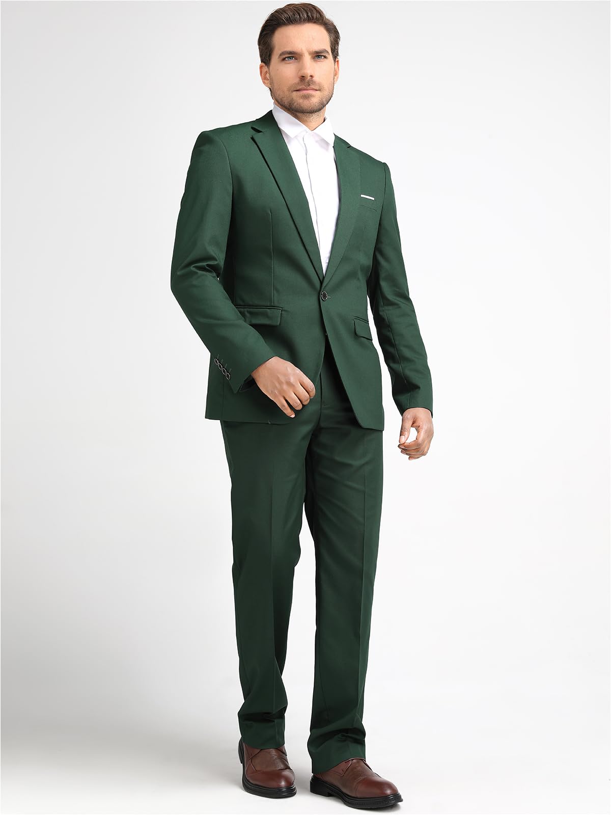 Allthemen Mens Slim Fit 2 Piece Suit Business Casual Jacket & Trousers Available