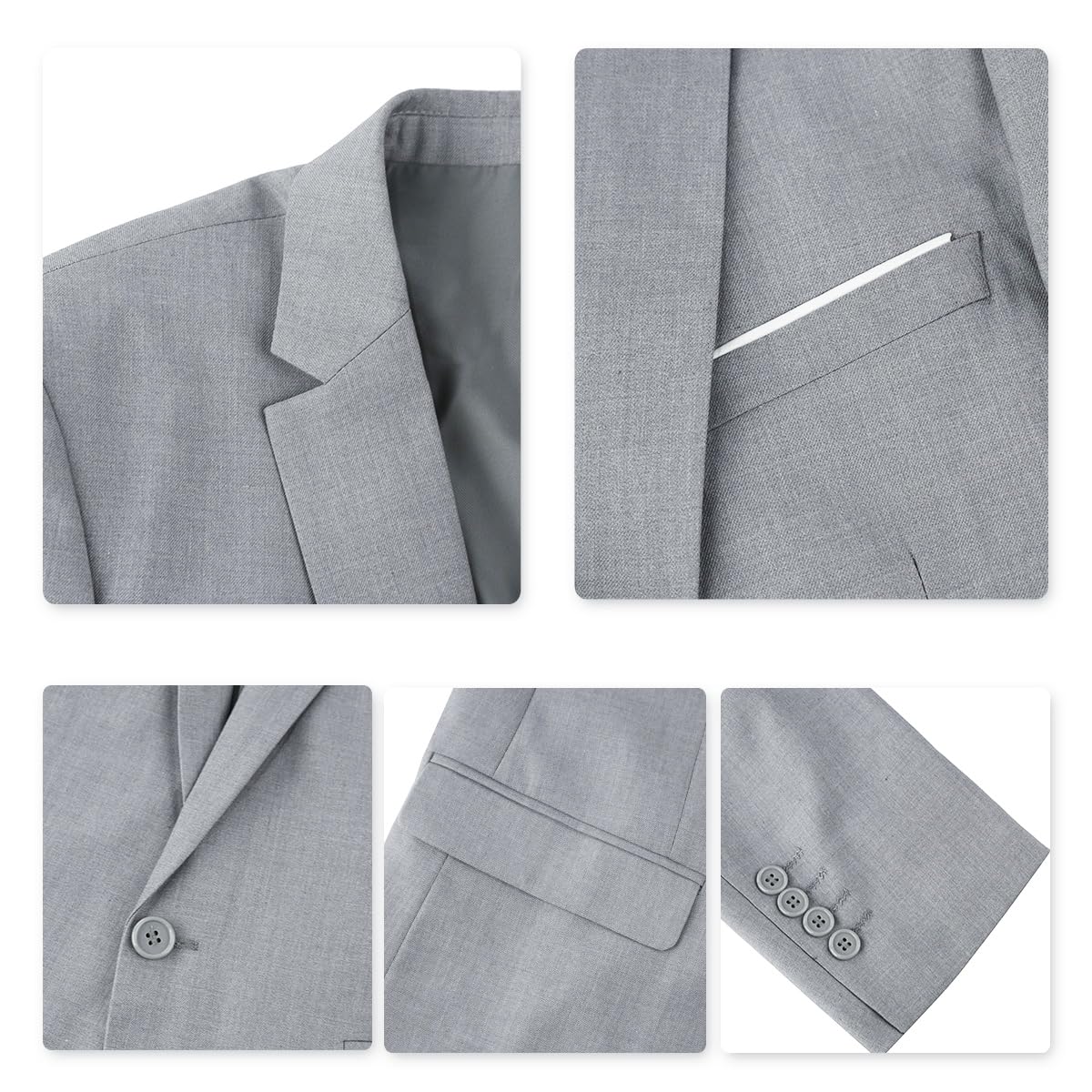 Allthemen Mens Suits 2 Piece Slim Fit Wedding Dress Suit One Button Business Suit Blazer Jackets Trousers