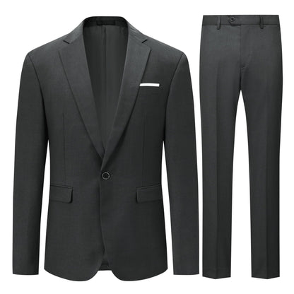 Allthemen Mens Slim Fit 2 Piece Suit Business Casual Jacket & Trousers Available