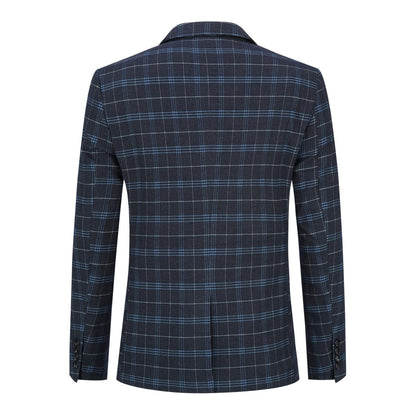 Allthemen Mens Suits 3 Piece Slim Fit Checked Suit Single Breasted Herringbone Vintage Tuxedo Formal Business Blazer Waistcoat Trouser