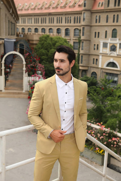 Allthemen Mens Suits 2 Piece Slim Fit Wedding Dress Suit One Button Business Suit Blazer Jackets Trousers