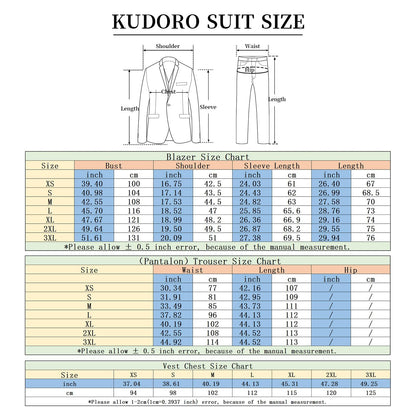 Men Suits 3 Piece Slim Fit Single Breasted One Button Tuxedo Suit Blazer Waistcoat Trousers Set