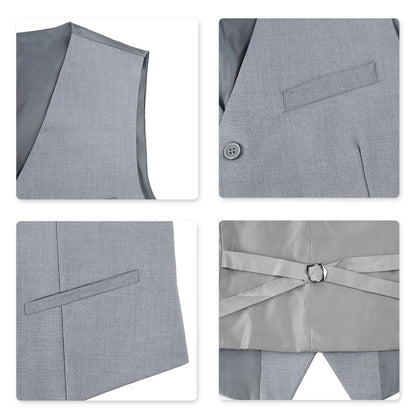 YOUTHUP Mens 3 Piece Suit 1 Button Slim Fit Business Wedding Tuxedo Suits Blazer Waistcoat and Pants
