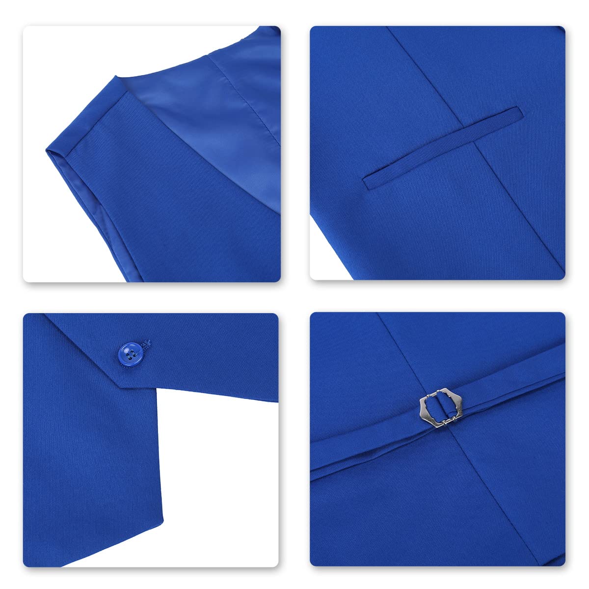 ecomlystyle Men's 3 Piece Suit - Formal Business Slim Fit Blazer, Waistcoat & Pants
