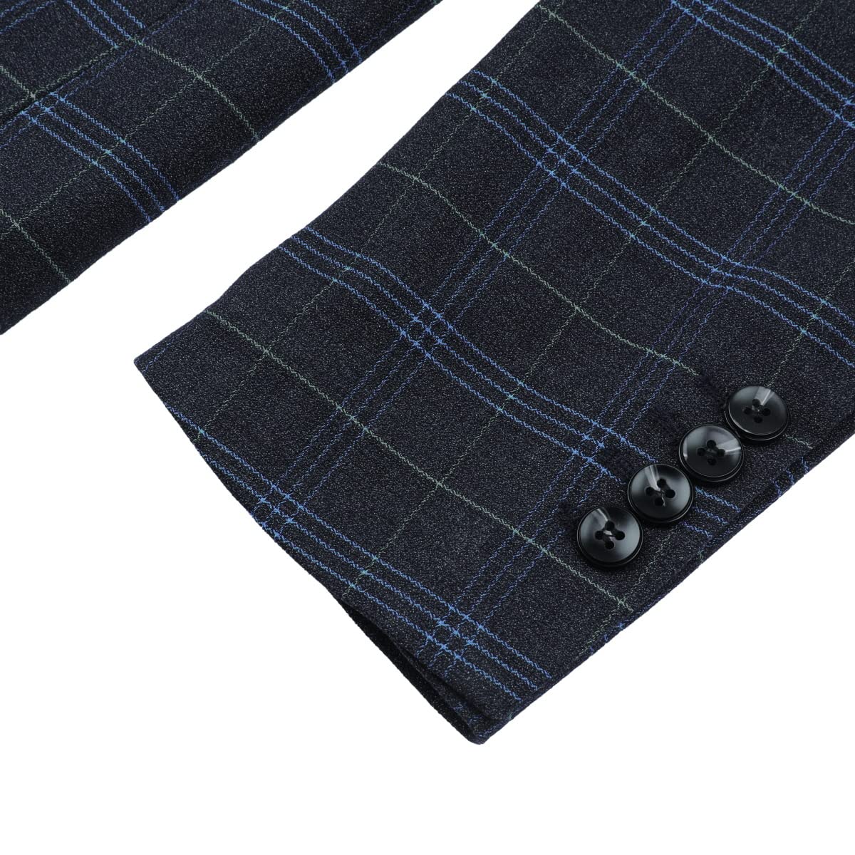 Allthemen Mens Suits 3 Piece Slim Fit Checked Suit Single Breasted Herringbone Vintage Tuxedo Formal Business Blazer Waistcoat Trouser