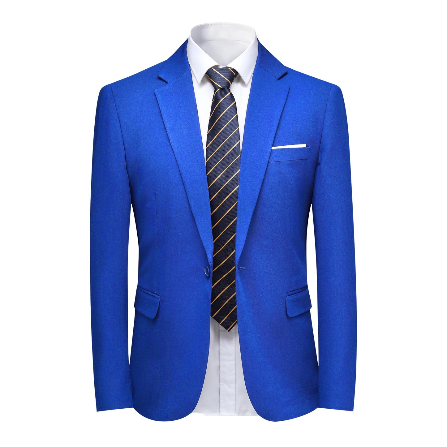 Allthemen Mens 3 Piece Suit 1 Button Business Solid Color Stretch Tuxedo Blazer Waistcoat Trousers