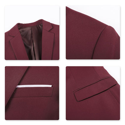 Allthemen Mens Slim Fit 2 Piece Suit Business Casual Jacket & Trousers Available