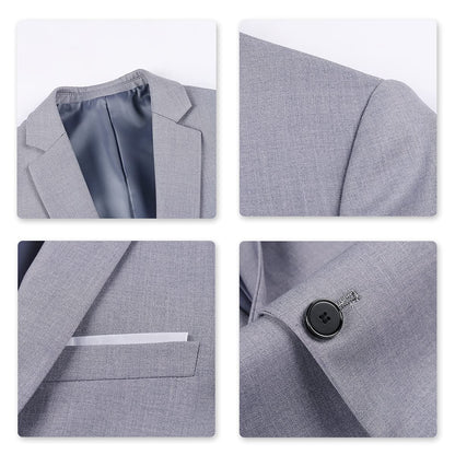 YOUTHUP Mens Slim Fit 3 Piece Suit 2 Button Business Wedding Suits Tuxedo Blazer Waistcoat Trousers