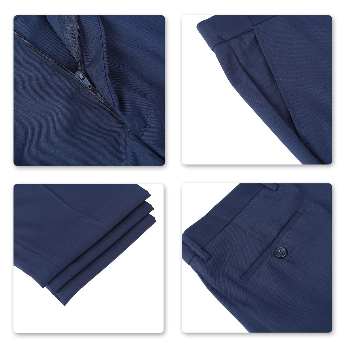 ecomlystyle Men's 3 Piece Suit - Formal Business Slim Fit Blazer, Waistcoat & Pants