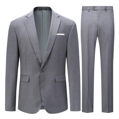 Allthemen Mens Slim Fit 2 Piece Suit Business Casual Jacket & Trousers Available