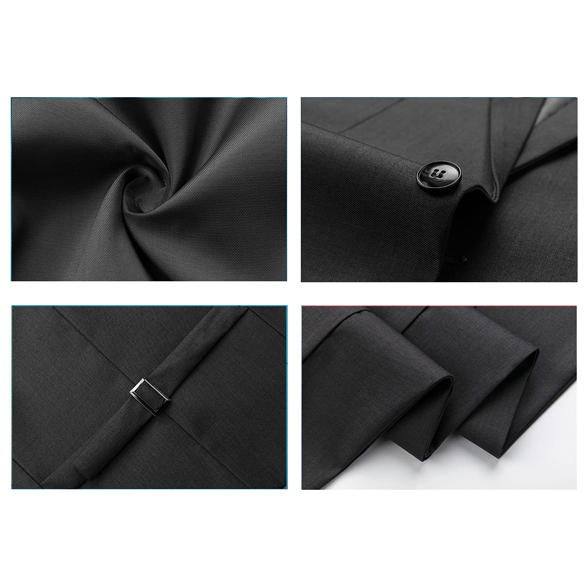 Men Suits 3 Piece Slim Fit Single Breasted One Button Tuxedo Suit Blazer Waistcoat Trousers Set