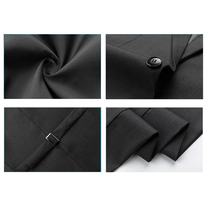 Men Suits 3 Piece Slim Fit Single Breasted One Button Tuxedo Suit Blazer Waistcoat Trousers Set
