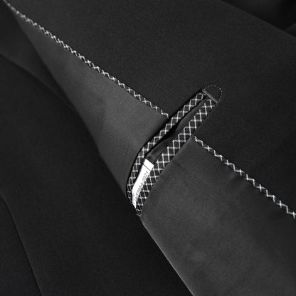 Allthemen Mens 3 Piece Suit 1 Button Business Solid Color Stretch Tuxedo Blazer Waistcoat Trousers